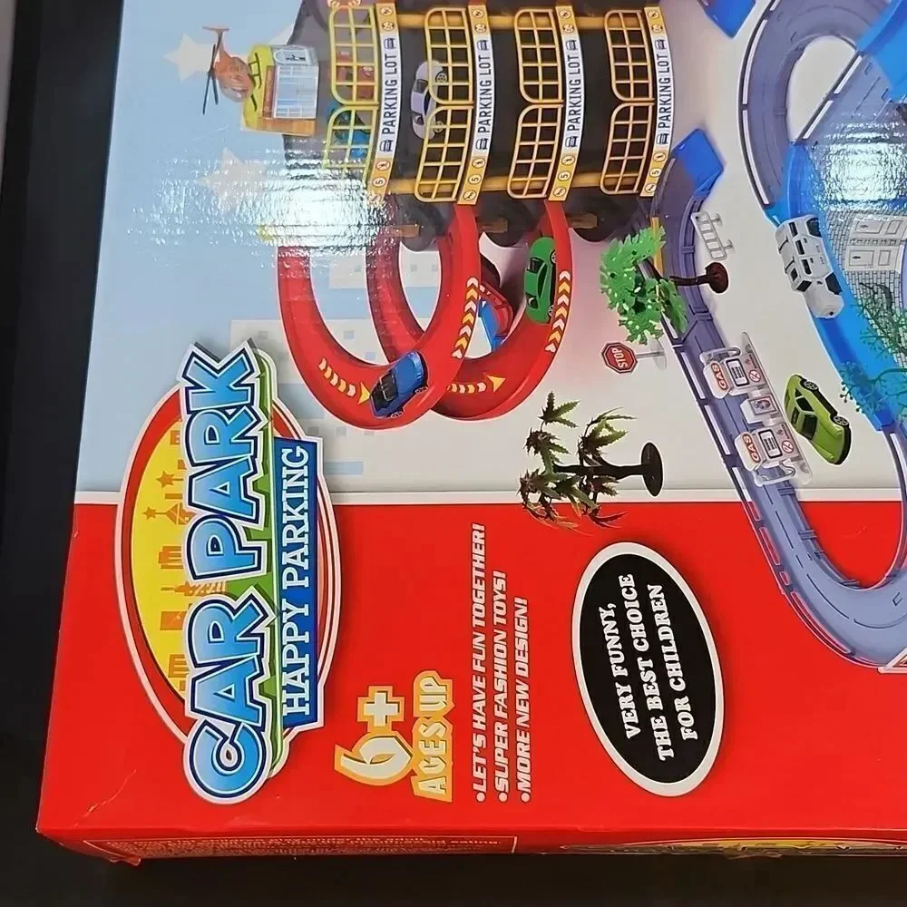 BRAND NEW CAR PARK TOY SET CAR VEHICLE BUILDING PARKING LOT RACE TRACKS K… S2